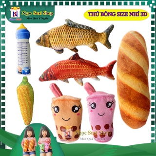 GẤU BÔNG GỐI ÔM BÌNH SỮA ,TRÀ SỮA , BÁNH MÌ , CÁ CHÉP 3D SIZE NHÍ SIÊU MỊN - THÚ BÔNG CHO BÉ