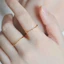 Nhẫn titan nữ không gỉ mạ vàng 18k thiết kế đính đá đơn giản phong cách hàn quốc