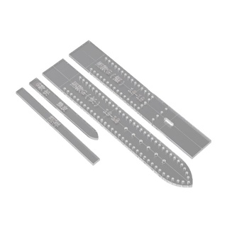 Fine 4 Bộ Dây Đeo Đồng Hồ Acrylic Trong Suốt Stencil Mẫu Khuôn DIY Da