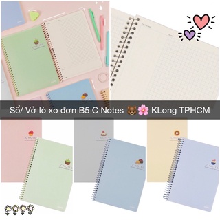KLONG - Sổ/ Vở lò xo đơn B5 C Notes phối hợp dot và caro trên cùng 1 trang (6x6)mm - 80/120/200 trang 🐻🌸 MS: 586 587 588