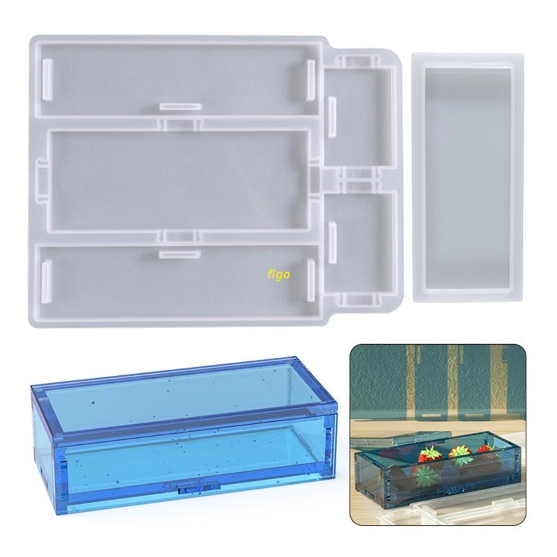 Khuôn Silicon Làm Hộp Đựng Trang Sức Hình Chữ Nhật DIY 19x15cm