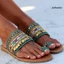 Dép sandal xỏ ngón đế bằng chống trượt phối tua rua phong cách Bohemian thời trang đi biển cho nữ
