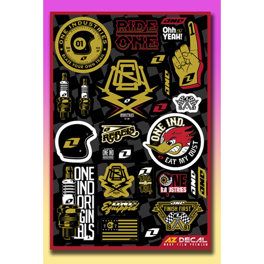 [Set A4] Sticker Dán Xe Chủ Đề Ride One | Trang Trí Xe Máy, Xe Điện ...