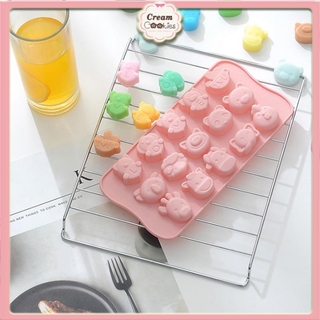 Khuôn Silicon Làm Socola,Thạch Rau Câu,Kẹo Dẻo,Pudding Trang Trí Hình 15 Thú Cầm Chữ