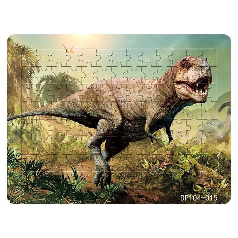 Bộ đồ chơi xếp hình LEQIAZHIXING 015 104 mảnh chủ đề thế giới khủng long dày 4mm