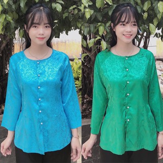 Bà Ba Gấm Cao Cấp # Jacket Top Kem Dress Women