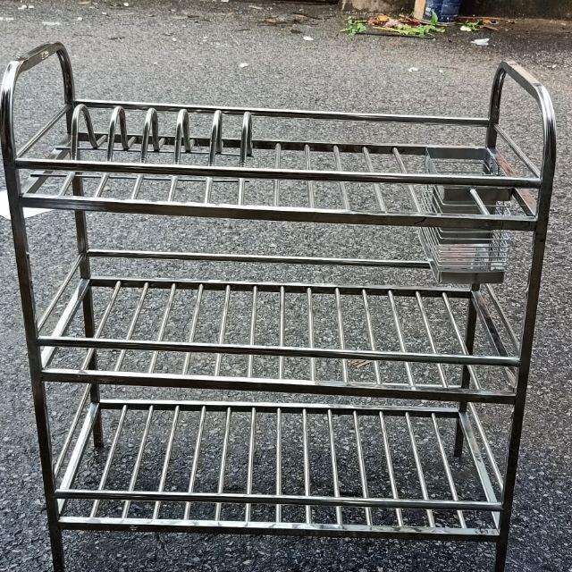 Trạn bát inox 3 tầng kèm ống đũa siêu dày sịn, kệ , giá úp chén bán inox dày hàng loại 1 giá tận xưởng