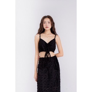 Bộ đồ nữ áo dây phối chân váy dài Đen cách điệu Nora Set - Laimer