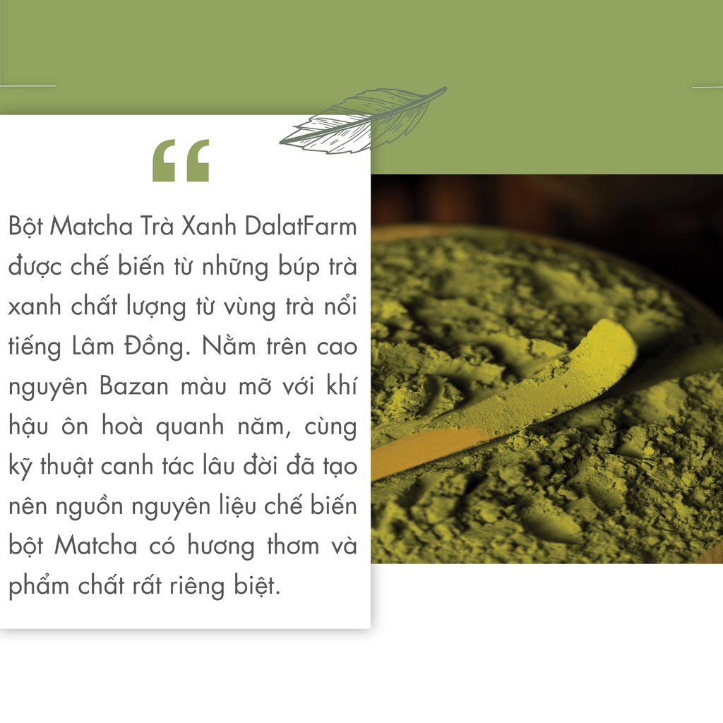 Ảnh Bột Matcha Trà Xanh Dalat Farm - Hộp 110Gr 1