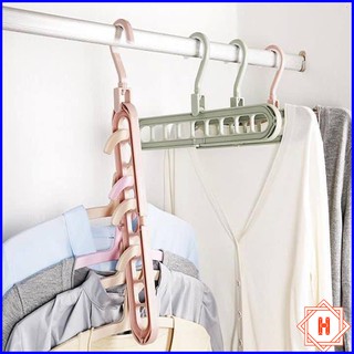 Móc treo quần áo đa năng 9 lỗ tiện dụng { H }
