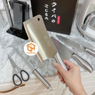 Bộ Dao Kéo Nhật Inox 6 Món Đúc Nguyên Khối Cao Cấp Sử Dụng Tiện Lợi Cho Nhà Bếp, Độ Bén Và Bền Cao - Tặng Kèm Khay Đựng