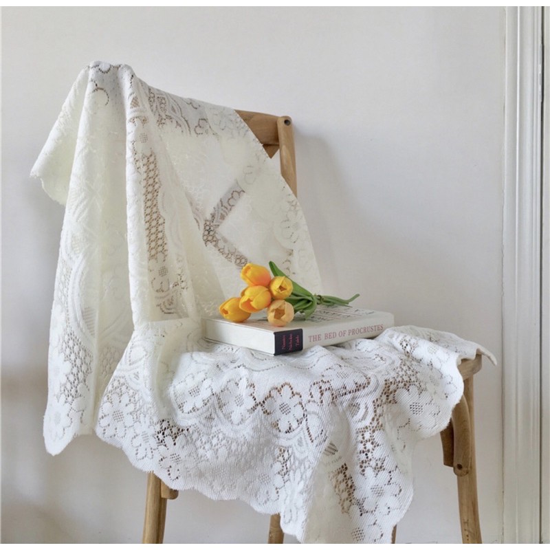 Khăn Trải Bàn Ren Vintage Hàn Quốc Đa Năng – Khăn Phủ Bàn Học, Bàn Trà, Đạo Cụ Chụp Ảnh Decor Phòng Ngủ Hoành Tráng
