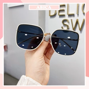 Kính mắt râm mát nữ thời trang gọng vuông mắt kính chống tia UV phong cách Hàn Quốc đẹp giá rẻ ABICA 208