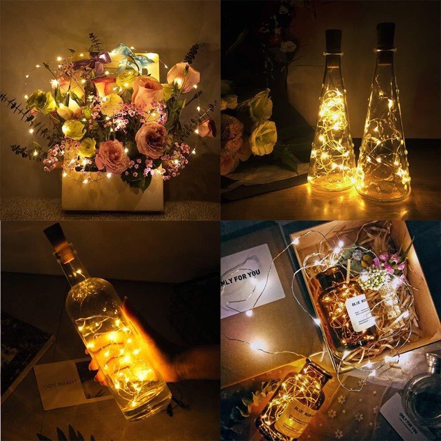 Đèn LED ĐOM ĐÓM ( Led dây) dùng Pin trang trí cây hoặc decor Vintage