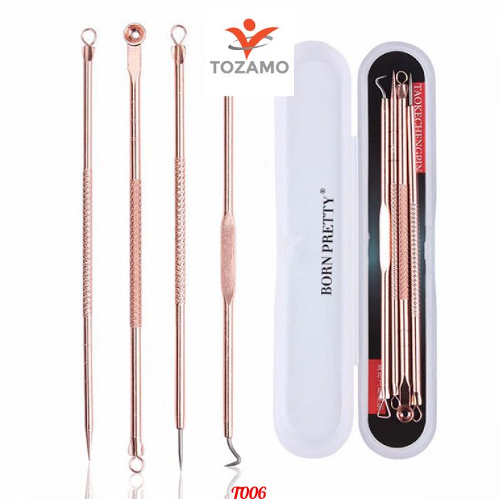 [Top Value] Combo 4 cây nặn mụn chuyên nghiệp (kèm hộp đựng) màu đồng T006
