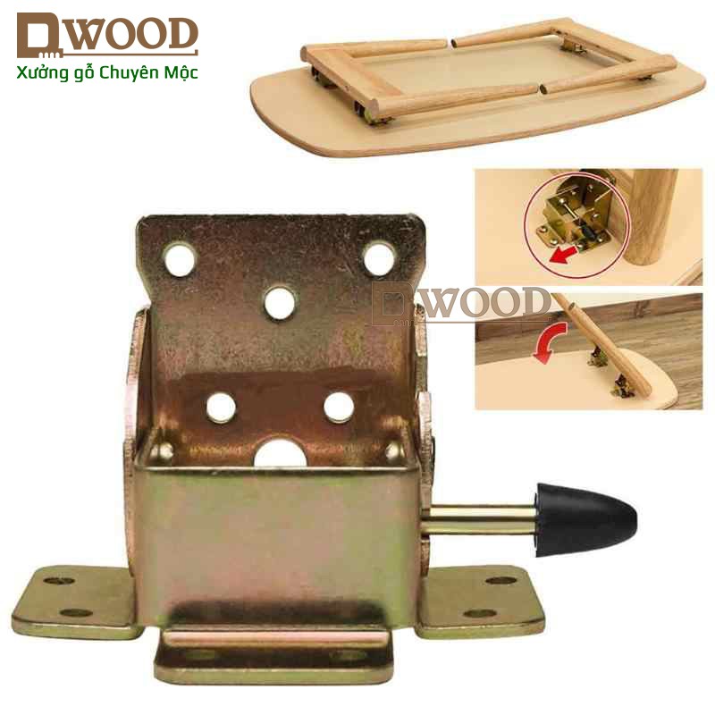 Ảnh Bản lề chân bàn Dwood gập 90 độ có khóa gài loại to 3
