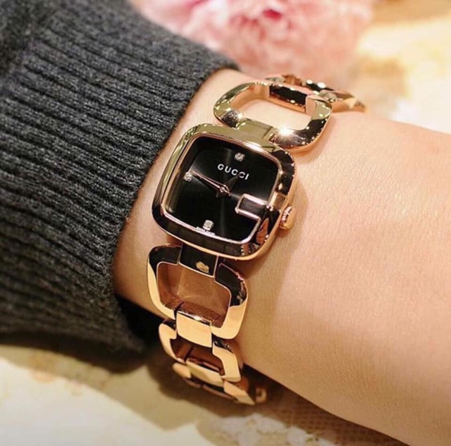 ng H N GUCCI G Gucci YA125512 Rose Gold Stainless Steel G shaped Bezel Bangle Bracelet Swiss Watch 24m Shopee Vi t Nam