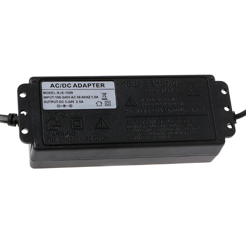 Đầu chuyển đổi nguồn có thể điều chỉnh 60W 3-24V giao diện DC 5.5x2.1/ 2.5mm