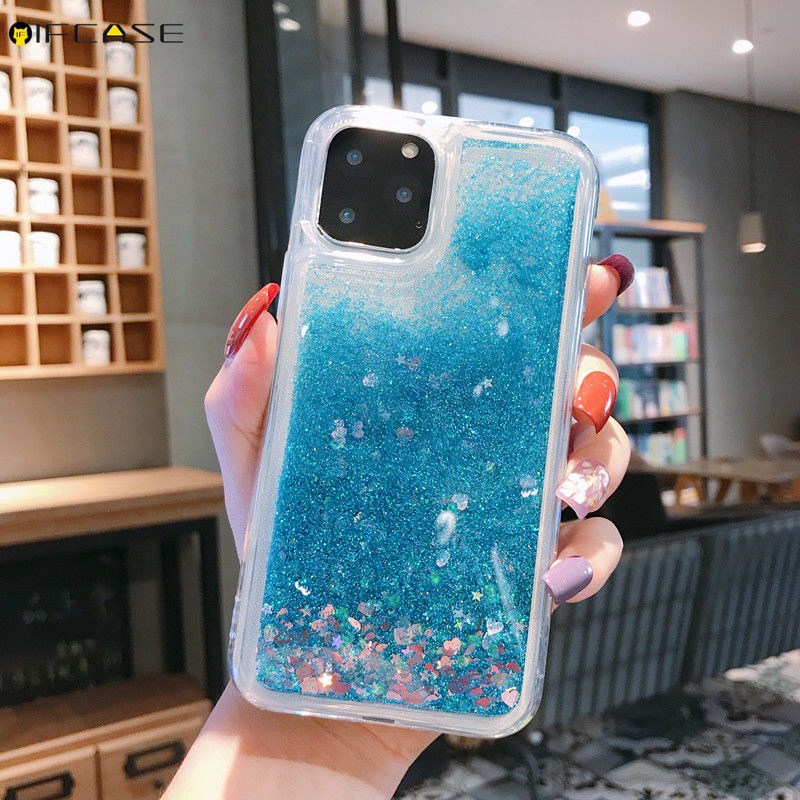Ốp Điện Thoại Mềm Trong Suốt Chống Sốc Phối Kim Tuyến Nước Cho iPhone 14 Plus 13 12 Pro Max Mini