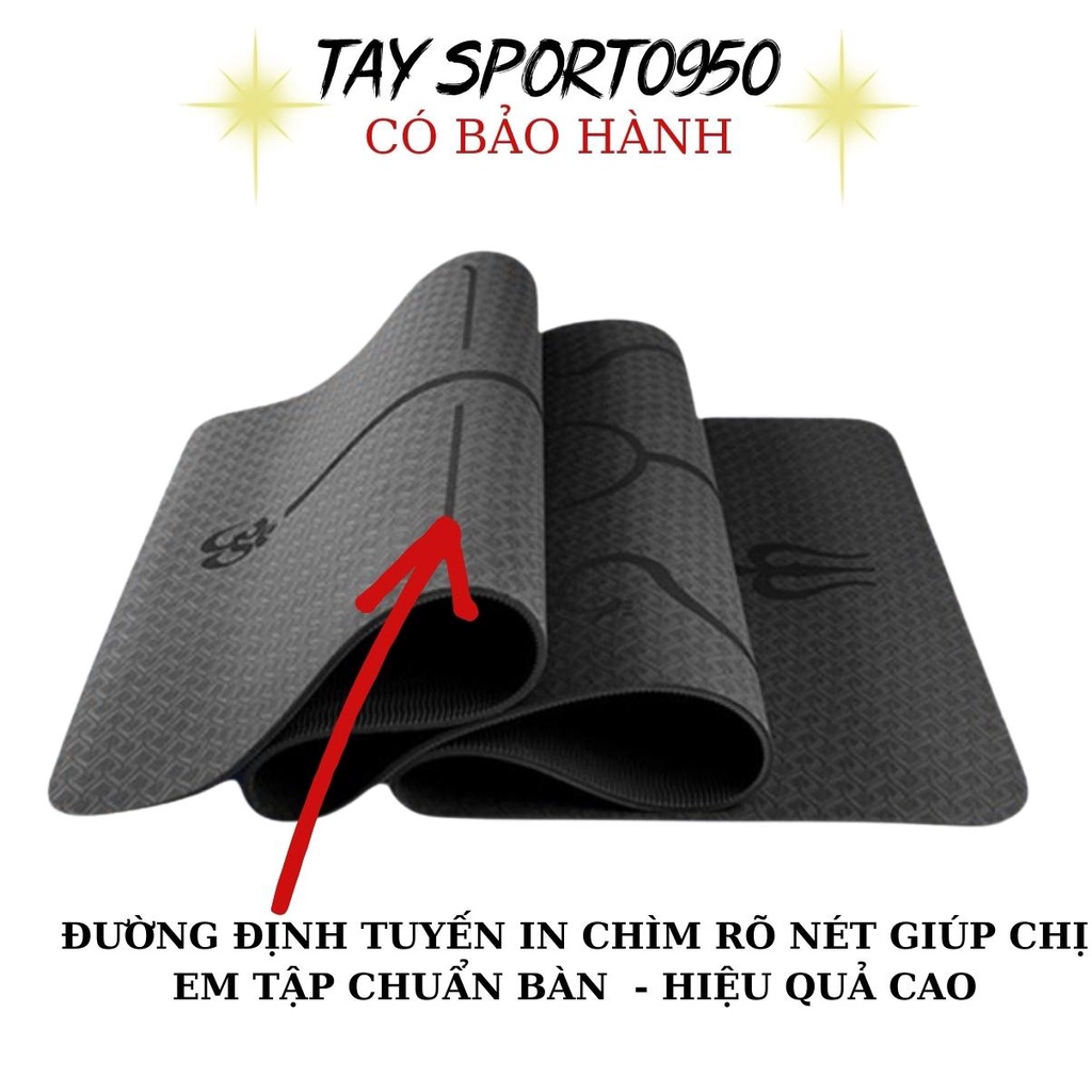 Thảm Tập YOGA Định Tuyến 8MM [ TẶNG TÚI ] Chuẩn TPE 2 Lớp Cao Cấp Chống Trượt và Bám Sàn Tốt [Có Bảo Hành]