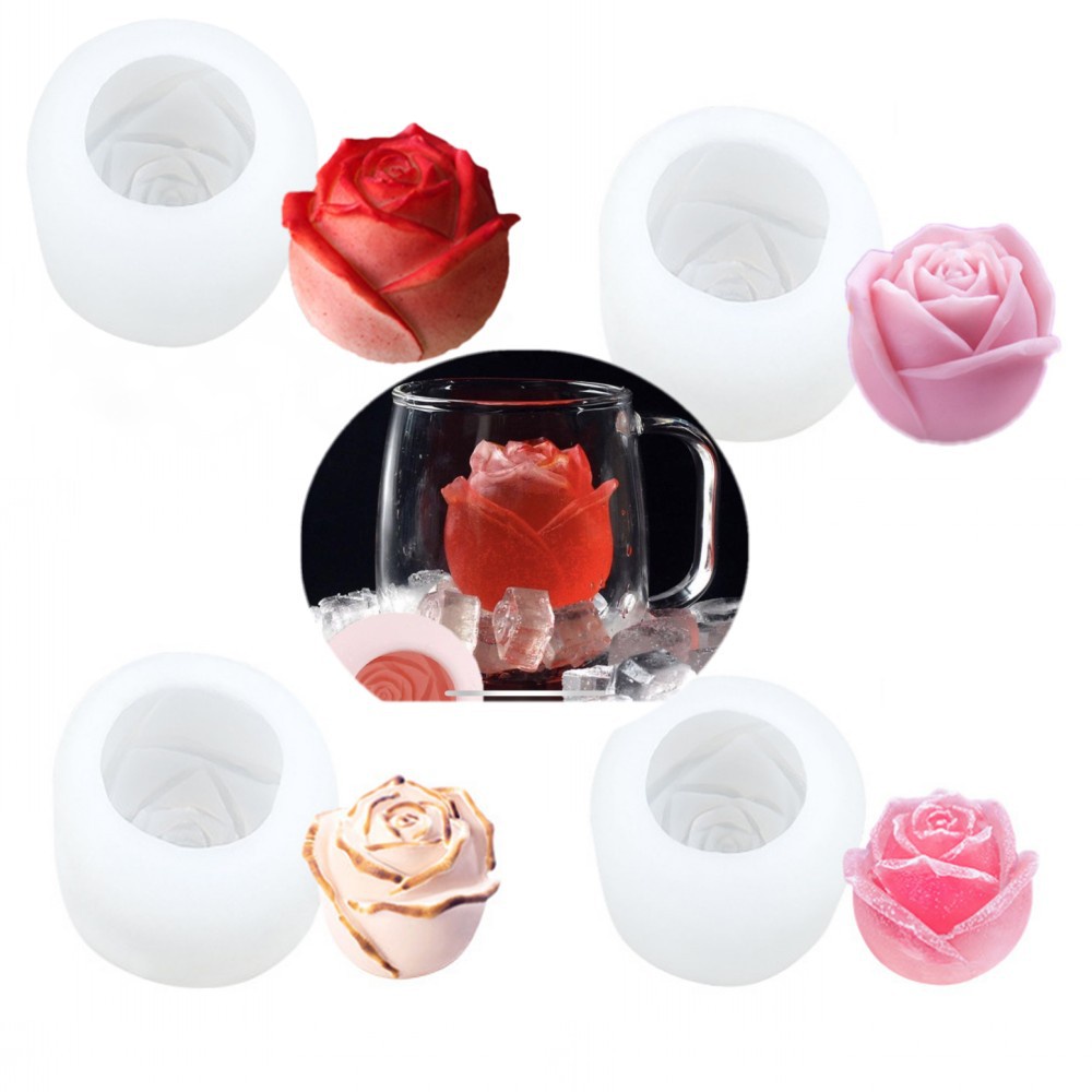 3D Hoa Hồng Khuôn Silicon, Khuôn Socola, Mousse, Làm Bánh Kem, Xà Phòng Handmade, Thạch Cao, Nướng Bánh
