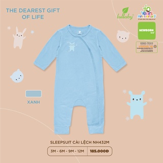 Bộ quần áo liền dài cài lệch Lullaby NH432M cho bé từ sơ sinh đến 12 tháng