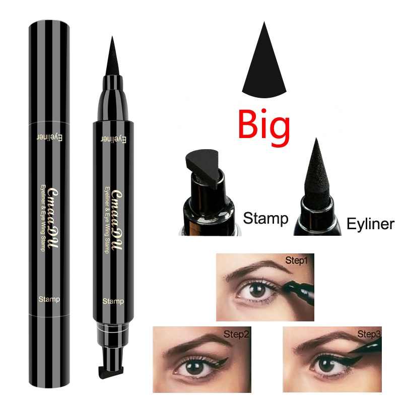 Bút Kẻ Mắt Dạng Lỏng Hai Đầu Nhanh Khô Chống Thấm Nước Có Đầu Đóng Dấu Tiện Dụng
