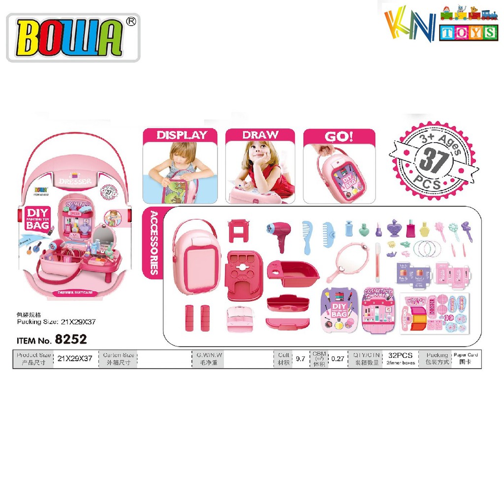 Ảnh Bộ đồ chơi nhập vai BOWA – Bộ trang điểm 37 món / Cặp trang điểm 2in1 30 món (BOWA 8252/BOWA 8255P) 3