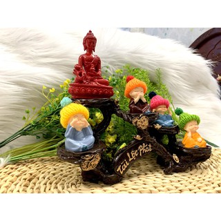 Full Set Tượng Phật Thích Ca + Đế Tượng Tài Lộc Phát + Chú Tiểu Nón Len