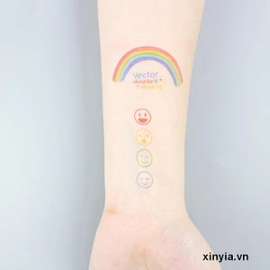 🌺xinyia🌺Hình Xăm Dán Kim Hyunya Phong Cách Hàn Quốc 2022 Chống Thấm Nước Hình Mặt Cười Dễ Thương