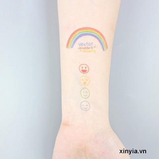 🌺xinyia🌺Hình Xăm Dán Kim Hyunya Phong Cách Hàn Quốc 2022 Chống Thấm Nước Hình Mặt Cười Dễ Thương