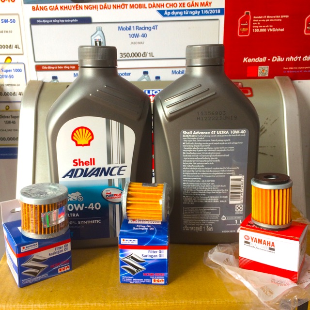 Shell Châu Á - Combo Nhớt Shell Advance Ultra 10W-40 + Lọc Nhớt Yamaha ...
