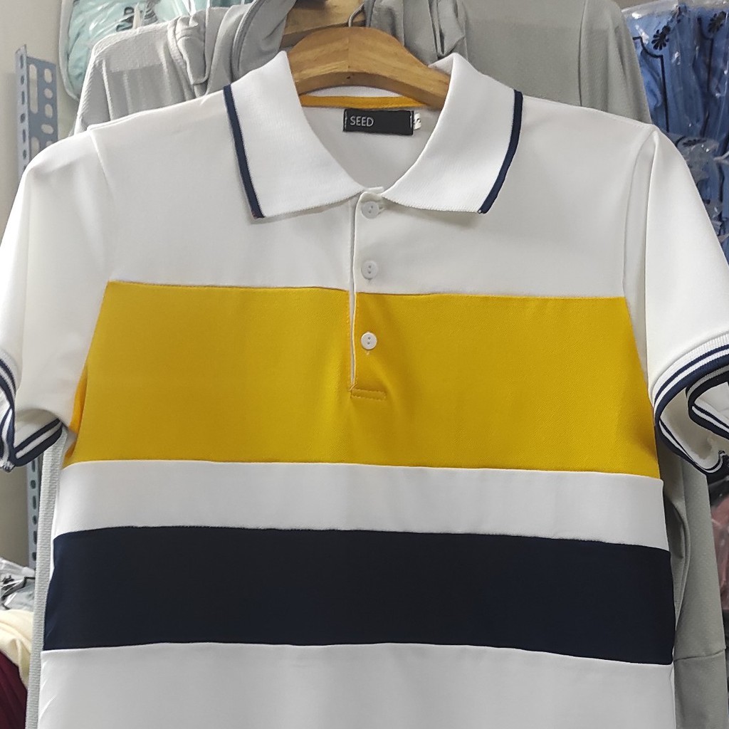 Áo Polo nam ZUTEE phối ngang vải cá sấu Cotton Trắng cổ bẻ xuất xịn, chuẩn form trẻ trung, thanh lịch. Áo POLO SEED | BigBuy360 - bigbuy360.vn