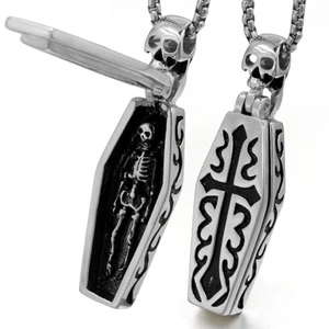 BTF Đầu Lâu Cho Ma Cà Rồng Casket Dây Chuyền Cho Cross Gothic Trang Sức Nam Nữ Halloween