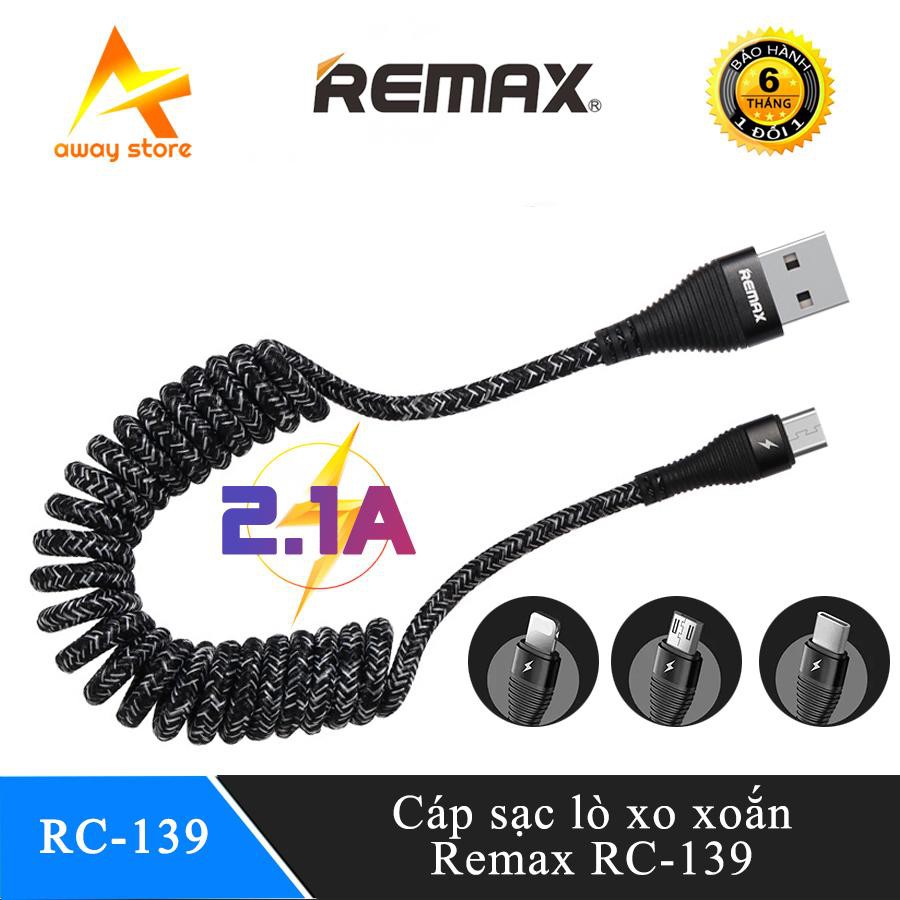 Cáp Sạc Lò Xo Xoắn Remax RC-139m Cổng MicroUSB Cho Các Dòng Androids ...
