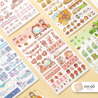 SET 4 tờ sticker trang trí sổ tay dễ thương Bullet Journal DIY ...