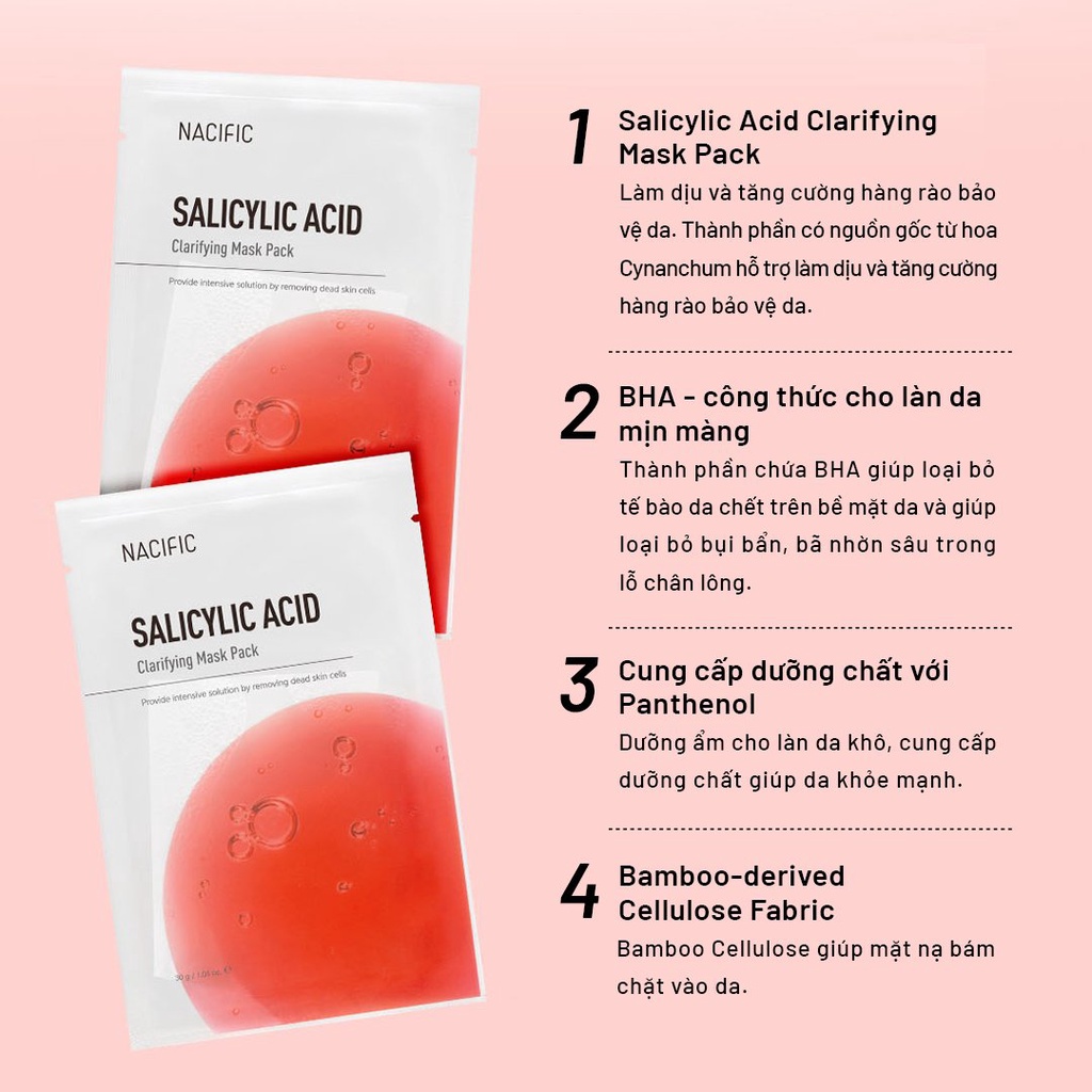 Ảnh Mặt nạ cấp ẩm, tẩy tế bào chết nhẹ nhàng Nacific Salicylic Acid Clarifying Mask Pack 30g 1