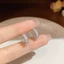 Khuyên tai mạ bạc đính đá zircon cao cấp sáng lấp lánh phong cách hàn quốc trẻ trung dành cho nữ