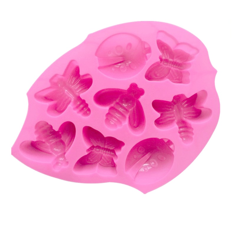 Khuôn Silicone 8 Ngăn Hình Bướm Làm Xà Phòng