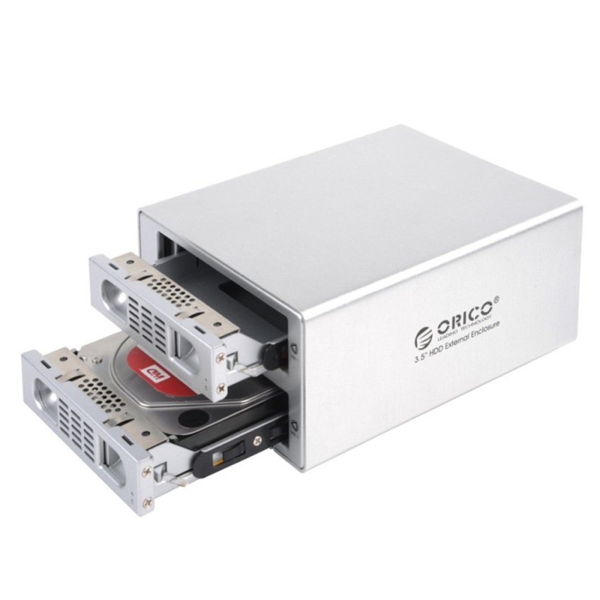 Hộp đựng 2 ổ cứng 3.5 ORICO 3529RUS3 Đen Bạc