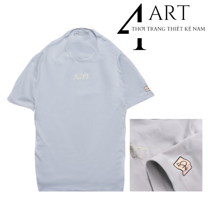 Áo Phông Cổ Tròn Cộc Tay Trơn Basic Chất Vải Co Dãn 4 Chiều Mềm Mại In Chữ ART Thời Trang Thiết Kế 4Art