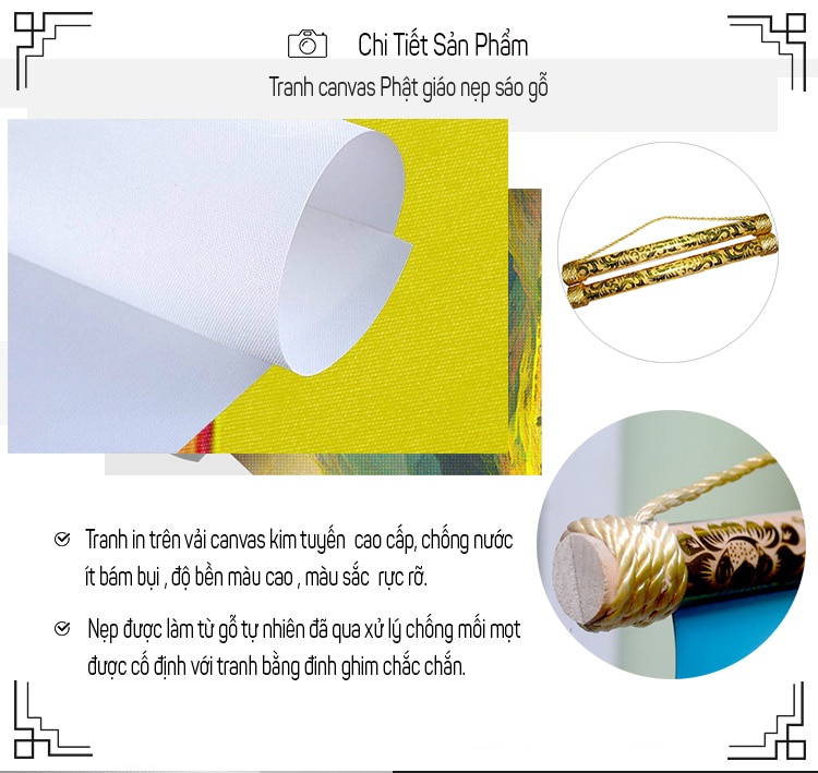 Mô tả Tranh Phật Giáo - Đức Phật A Di Đà - Vải Canvas - 1