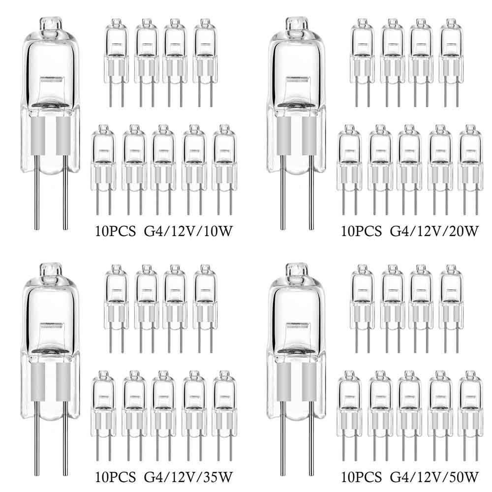 [Vận chuyển nhanh] 10 bóng đèn Halogen ĐƠN GIẢN 20W 50W Bóng đèn LED chiếu sáng 12V G4 Trắng ấm