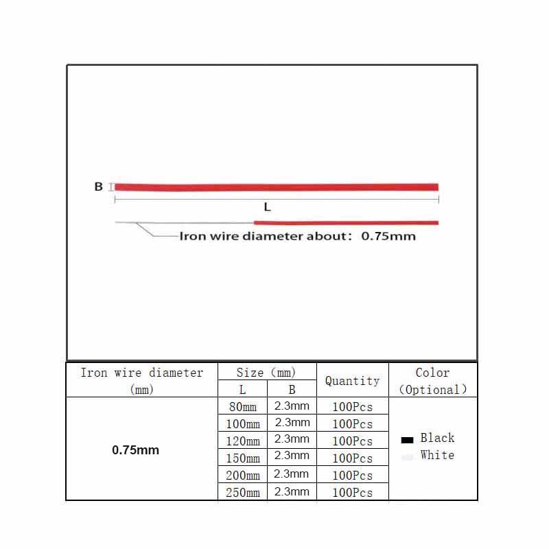 100 Chiếc Đen Trắng Twist Tie Vỏ Nhựa Có Thể Tái Sử Dụng Mạ Kẽm Với Lõi Sắt Dây Buộc Cáp Có Thể Uốn Cong