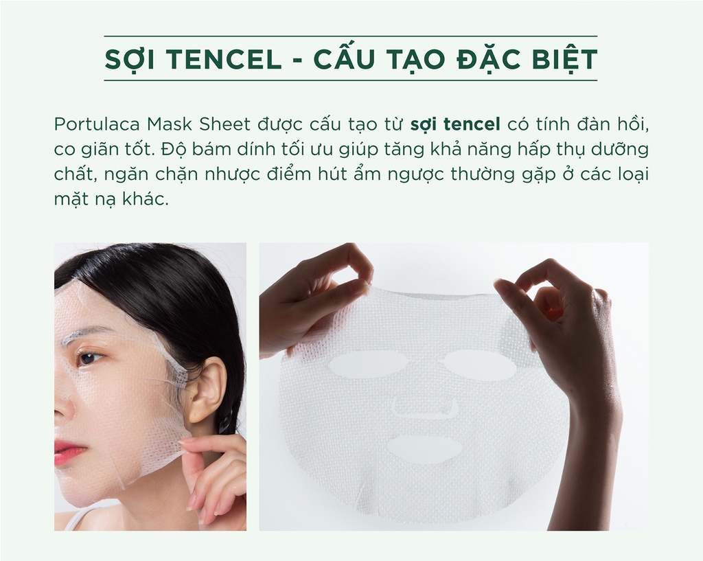 Mô tả Hộp 10 miếng mặt nạ Caryophy Portulaca Mask Sheet Hàn Quốc cấp ẩm dưỡng da giảm mụn mờ thâm - 5