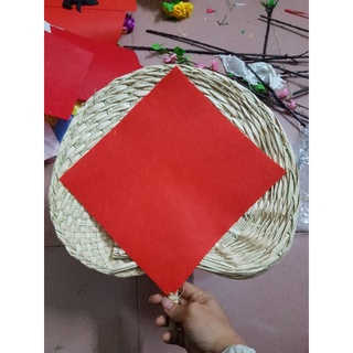 Combo 3 Quạt cọ làm khánh trang trí tết, làm câu đối xuân, quạt mát