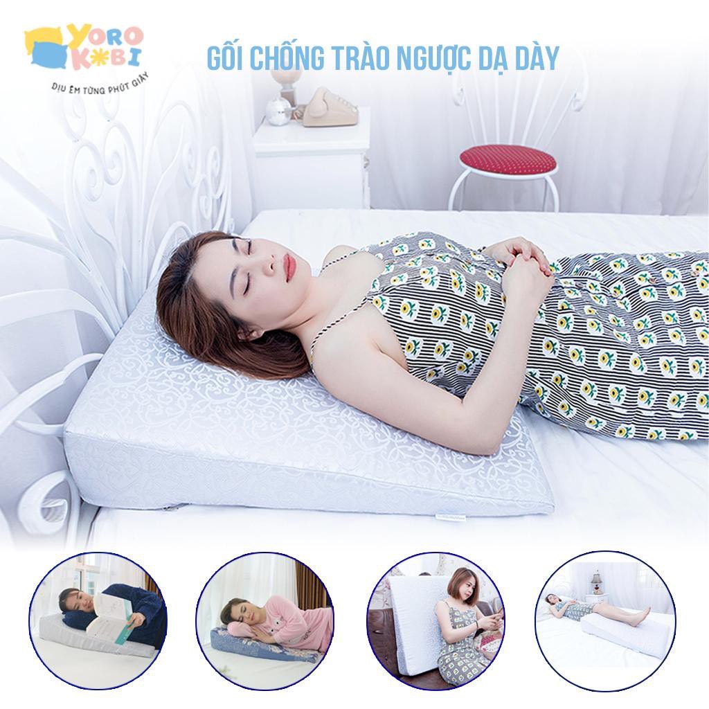 Gối Chống Trào Ngược Dạ Dày Yorokobi Bo Tròn Đỉnh Giúp Giảm Ợ Chua, Trào Ngược, Chống Ngáy