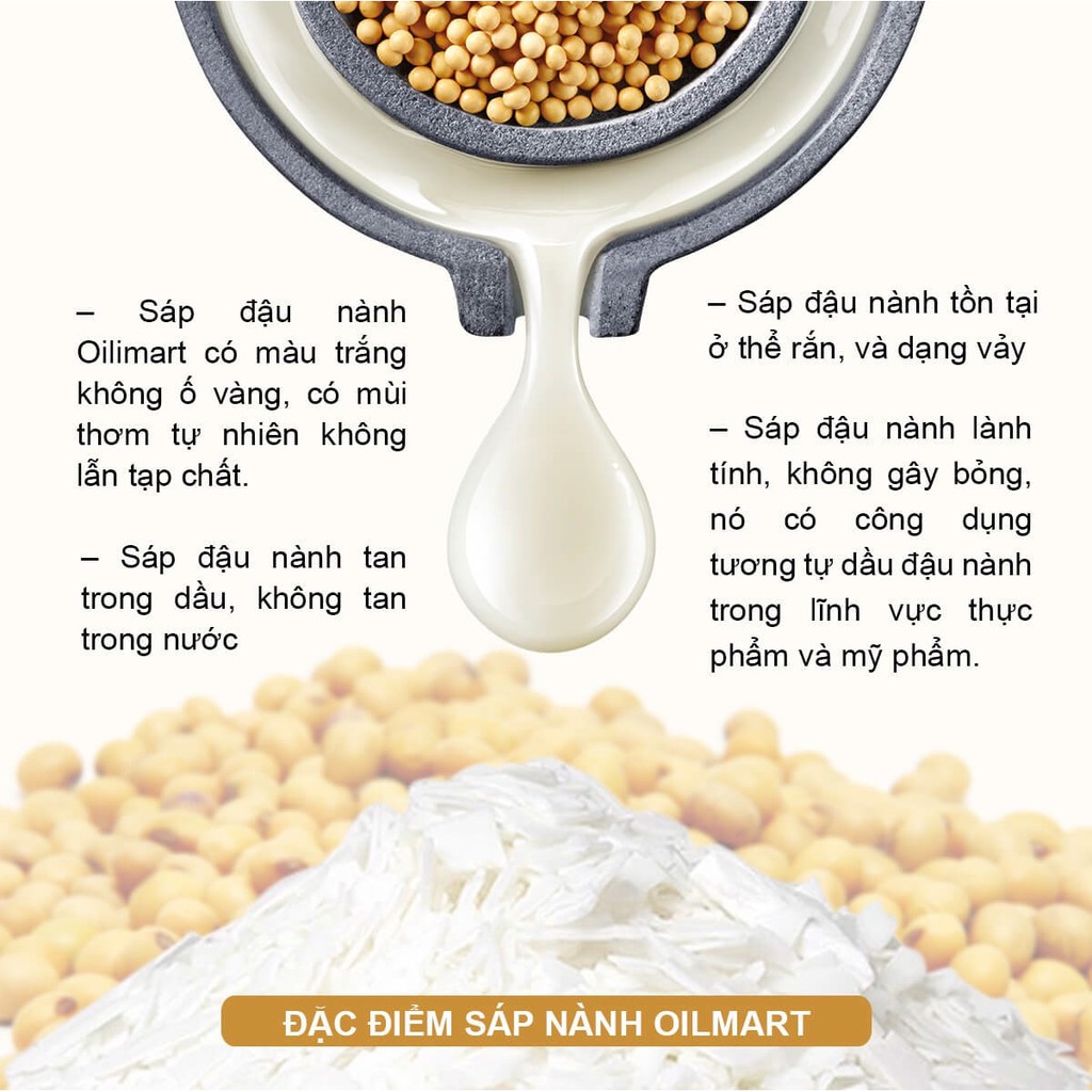 Ảnh Sáp Đậu Nành Làm Nến Thơm Oilmart Natural Soy Wax 1