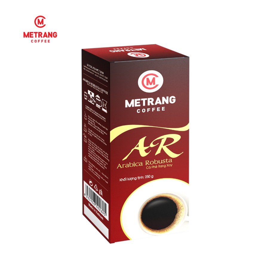 [Mã BMLTB35 giảm đến 35K đơn 99K] Cà phê Mê Trang Arabica Robusta (AR) - Hộp 250g rang xay hút chân không