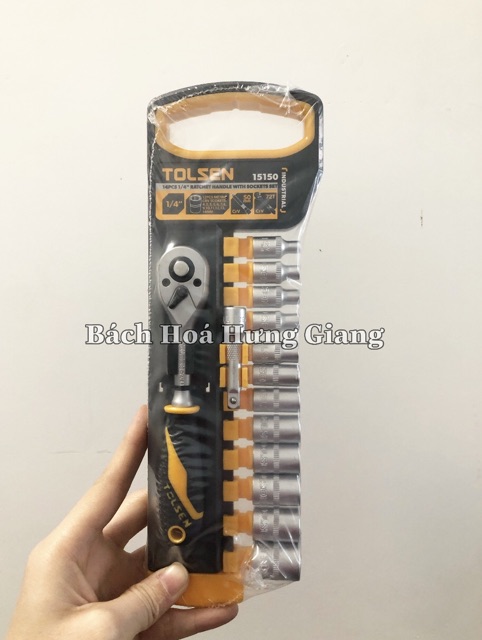 [KÈM VIDEO] Bộ Tuýp Tự Động 14 Món 1/4Inch Tolsen 15150 Ảnh Thật